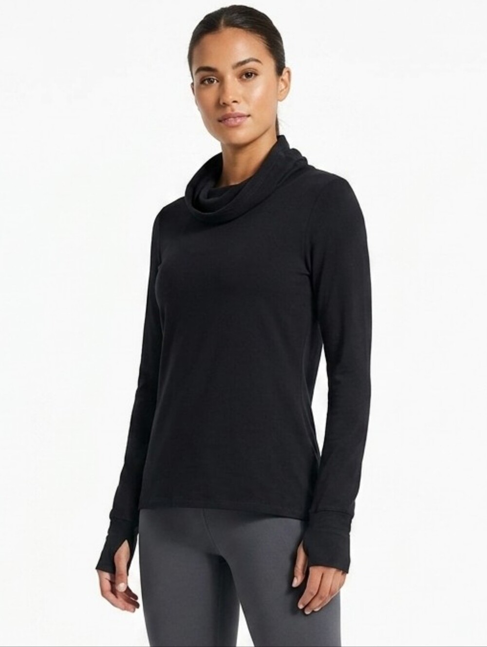 NUX Active Cowl Neck Retractable Hoody w/ Thumbholes Size XS